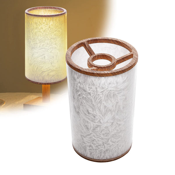 LAMP SHADE HARD RESIN MARBLE TEXTURE BARREL TABLE FLOOR LAMP 5.8X5.8X9- WHITE - Like New