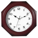CLOCKSWISE QUICKWAY IMPORTS BROWN MODERN OCTAGON SHAPED WOOD-LOOKING PLASTIC - Like New