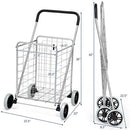 GENERIC FOLDING SHOPPING CART PORTABLE FOR GROCERY LAUNDRY TRAVEL - GRAY - Like New