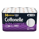 Cottonelle Ultra Comfort Soft Toilet Paper, 1 Mega Rolls Pack of 48 - White - Brand New