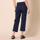 AMAZON ESSENTIALS WOMEN'S HIGH-RISE WIDE LEG KHAKI PANT SIZE: 8 COLOR: NAVY - Like New