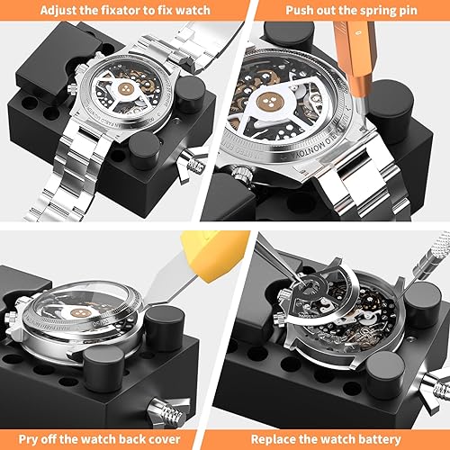 BYNIIUR Watch Repair Kit with Carrying Case -BLACK - Like New