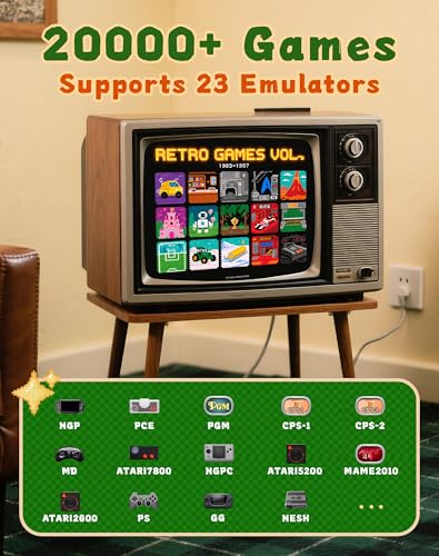 HUQJOT 2025 Upgrade Retro Gaming Console Pro Video Games 4K HDMI 64G - BLACK - Like New