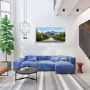 JUFENGART Canvas Art Landscape Mountain Railroad 1 Panel 20X40inch - Blue-green - Brand New