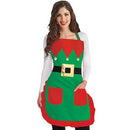 Red & Green Elf Apron for Teens & Adults - Standard Size (1 Pc.) - Brand New