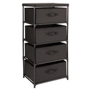 JUVALE 4-TIER TALL CLOSET DRESSER WITH DRAWERS CLOTHES ORGANIZER SMALL - BLACK - Brand New