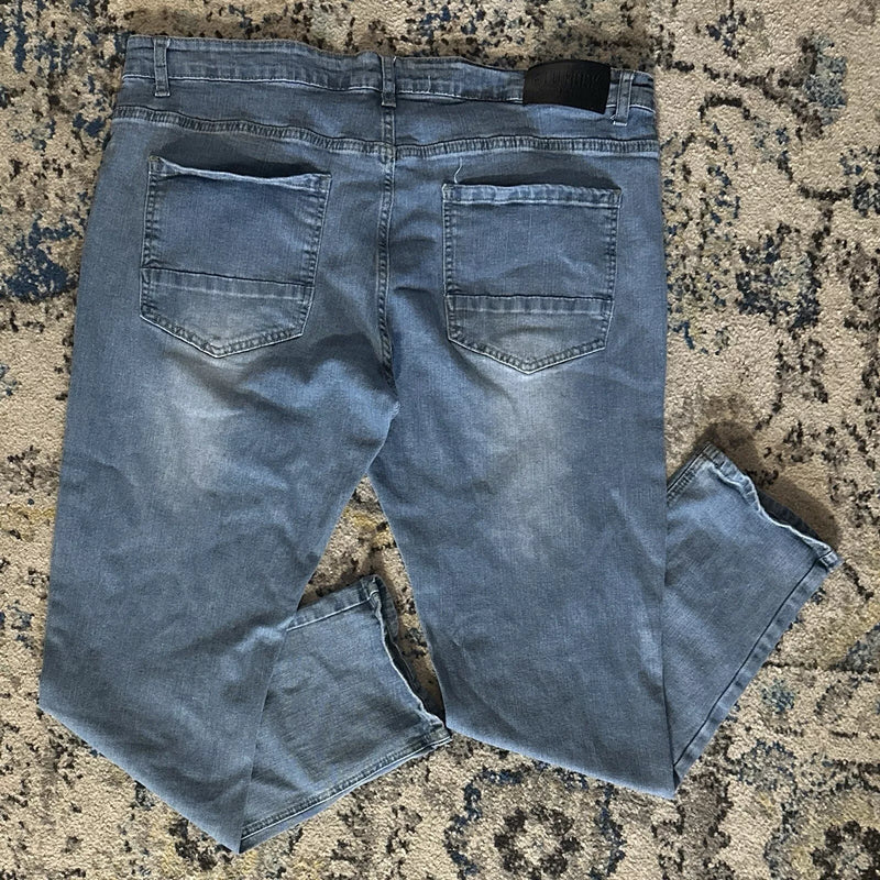 BLU ROCK JEANS MENS SIZE 38/31 STRAIGHT LEG - SIZE: MEN 38/31 - LIGHT BLUE - Brand New
