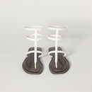 SS25 THE DROP GLADIATOR THONG ANKLE SANDAL WOMEN SIZE 7.5 CREAM - Like New