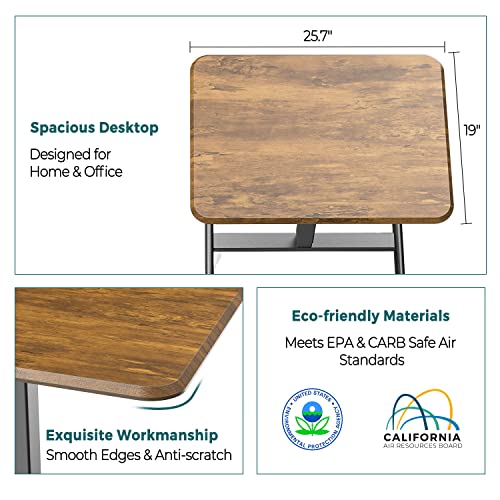 SMUG Mobile Rolling Laptop Cart Pneumatic Adjustable Height - Rust - Like New