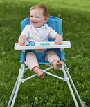 REGALO MY HIGH CHAIR PORTABLE TRAVEL FOLD & GO HIGHCHAIR - AQUA/TURQUOISE - Like New