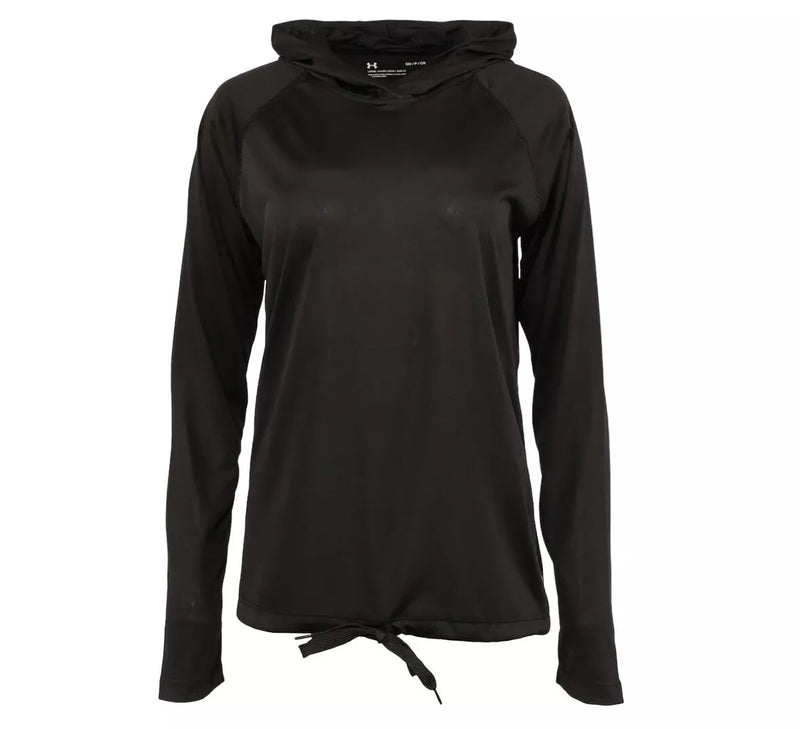 UNDER ARMOUR UA WOMENS HEATGEAR VELOCITY TWIST HOODIE - SIZE XL - BLACK - Like New