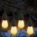 FDW - 2 PACK OUTDOOR STRING LIGHTS PATIO LIGHTS WEATHERPROOF STRAND EDISON BLACK - Like New