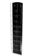 51 IN. X 10 IN CLEAR ACRYLIC WALL MOUNTED HANGING BROCHURE MAGAZINE RACK - BLACK - Like New