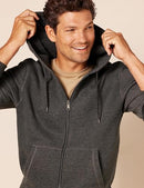 AMAZON ESSENTIALS MEN'S FULL-ZIP FLEECE HOODIE SIZE MEN S CHARCOAL HEATHER - Like New
