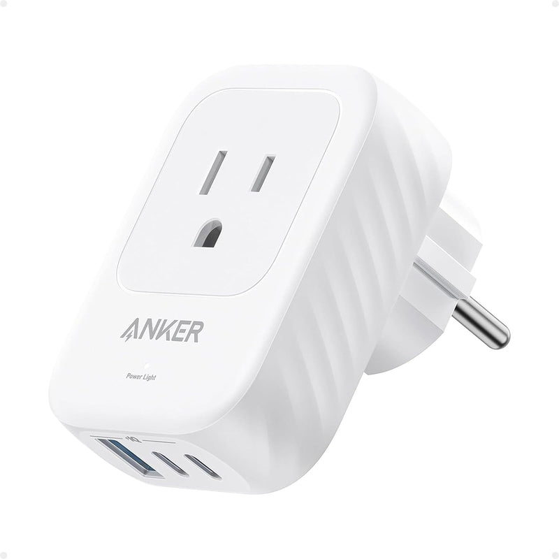 Anker European Travel Plug Adapter, Type E/F Sockets, USB-C Ports, A92 ...