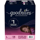 GoodNites Bedtime Underwear for Girls Large 68-95 Pounds 58 Count - Brand New