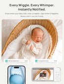DR.CARE 5” SMART WIFI BABY MONITOR 1080P 2K CAMERA APP CONTROL 1 CAMERA - WHITE - Like New
