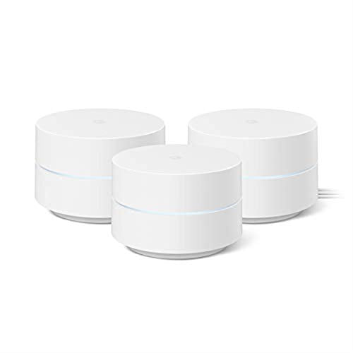 GOOGLE WIFI AC1200 MESH WIFI SYSTEM WIFI ROUTER - 4500 SQ FT 3 PACK - WHITE - Like New