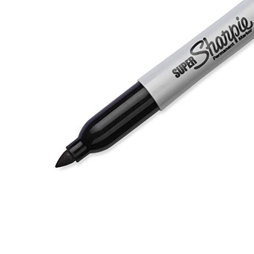 SHARPIE SUPER PERMANENT MARKERS, FINE POINT, BLACK 12 COUNT SHARPIE - BLACK/GRAY - Brand New