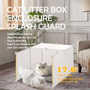 MEEXPAWS CAT LITTER BOX ENCLOSURE SPLASH GUARD XXL 27.9L × 27.9W X 31.5H - White - Like New