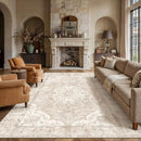 PURE COZY PURECOZY BEIGE 8X10 AREA RUG WASHABLE VINTAGE MEDALLION - BEIGE - Like New