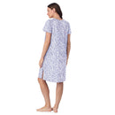 ARIA WOMEN’S SHORT SLEEVE SPLIT NECK HENLEY NIGHTGOWN SIZE: 3X BRIGHT WHITE LEAF - Brand New