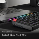KEYCHRON K4 96% QMK WIRED WIRELESS SUPER BROWN SWITCH RGB BACKLIGHT BLACK - Like New