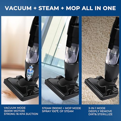 IULULU VCS-160A Vacuum Cleaner and Steam Mop Combo, 16Kpa, HEPA - Black - Like New