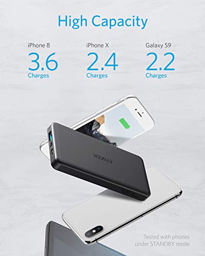 ANKER POWERCORE II SLIM 10000 ULTRA SLIM POWER BANK, 18W OUTPUT, A1261 - BLACK - Like New