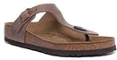 BIRKENSTOCK GIZEH GREASED LEATHER, WOMEN'S SANDALS, BROWN, 5 UK (7 US) - Brand New