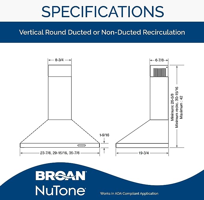 Broan-NuTone EW4830SS Stainless Steel LED, 400 30-inch Wall-Mount - Silver Like New