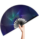 OMyTea Rave Clack Hand Fan for Men/Women -Large Chinese Japanese Bamboo Folding - Like New