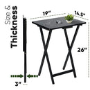 PJ Wood Folding TV Tray & Snack Table - Black - Brand New