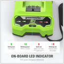 Greenworks 24V Lithium Battery Charger - GREEN - Like New