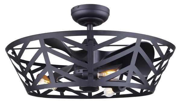 CANARM CF24MAU3BK CEILING FAN - 24" MATTE BLACK STYLISH DOWNROD MOUNT - Like New