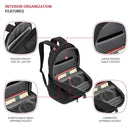 SWISSGEAR SHIELD LAPTOP BACKPACK, 18.5"X12"X6" - BLACK - Brand New