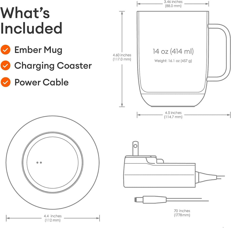 EMBER TEMPERATURE CONTROL SMART MUG 2, 14 OZ, PHONE APP, CM191415AM - SAGE GREEN - Like New