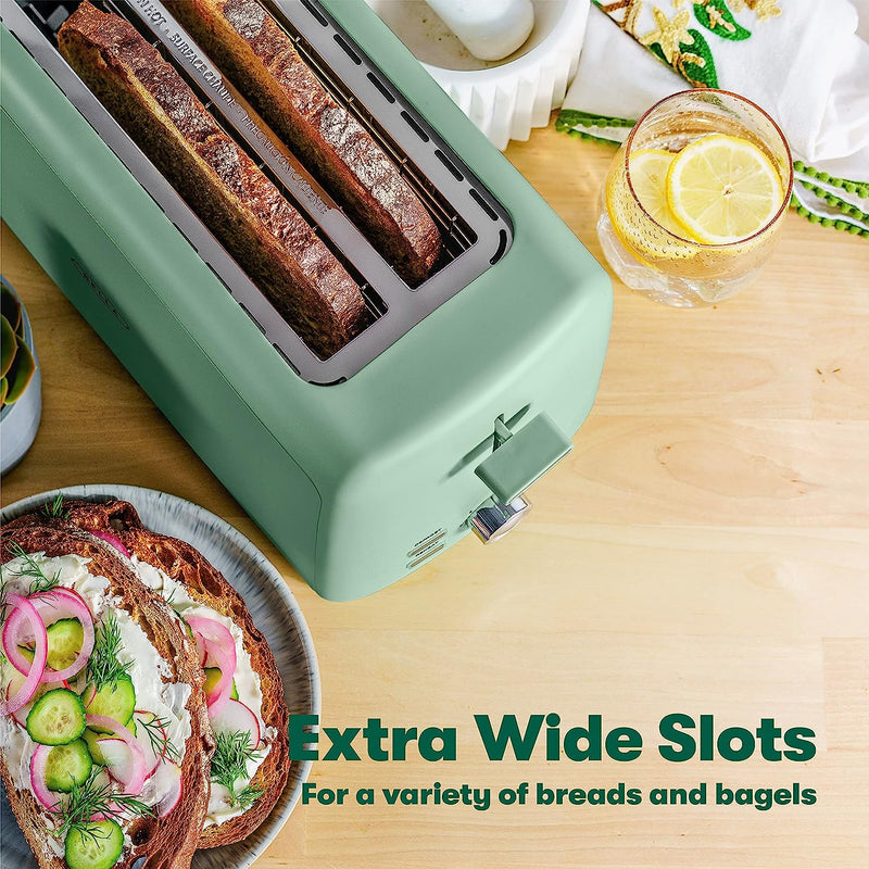 BELLA 4 Slice Long Slot Toaster TA7402-UL - Sage Like New –