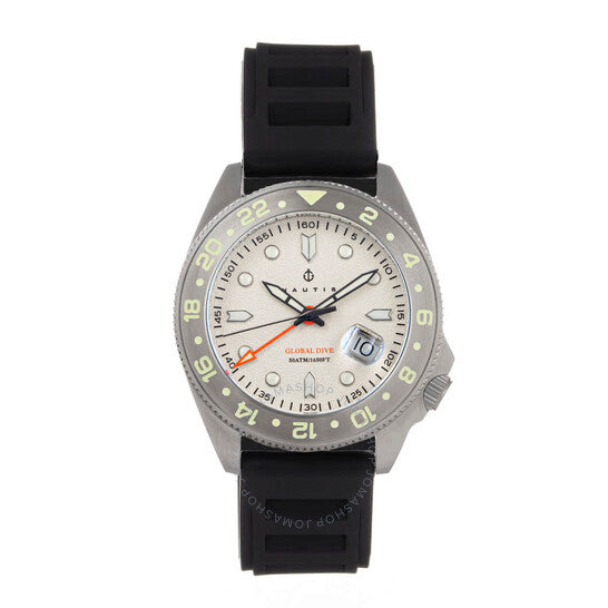 NAUTIS GLOBAL DIVE WHITE DIAL MEN'S WATCH 18093R-E - BLACK/SILVER - Like New