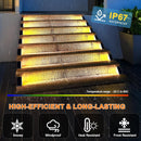 GENERIC LED SOLAR STEP LIGHTS WATERPROOF OUTDOOR, 6 PACK - WARM WHITE - Like New