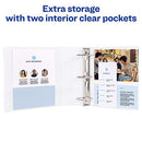 Avery 3 Ring Binder 3 Inch Slant Rings Durable View 6 Pack (17042) White - Brand New