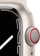For Parts: APPLE WATCH 7 (GPS CELL) 45mm STARLIGHT ALUMINUM STARLIGHT BAND -CRACKED SCREEN