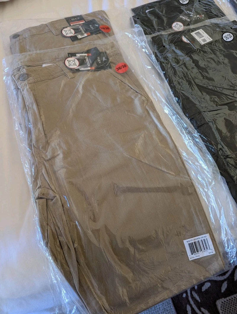 GALAXY BY HARVIC PANTS MEN'S 4 WAY STRETCH CASUAL - SIZE: 36X30 - KHAKI - Brand New