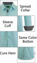 GALAXY BY HARVIC MEN'S LONG SLEEVE SLIM-FIT SOLID DRESS SHIRTS - SIZE 2XL - MINT - Brand New