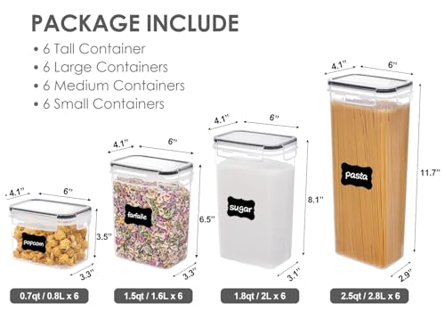 VTOPMART AIRTIGHT FOOD STORAGE CONTAINERS LIDS 24 PCS PLASTIC KITCHEN - BLACK - Like New