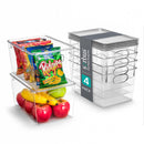SORBUS 4-PACK LARGE CLEAR PLASTIC STORAGE BINS WITH LIDS FR-BCR4 - CLEAR - Like New