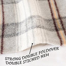 Poyet Motte Chevreuse Heavyweight Wool Blend Blanket - Grey Plaid, Full/Queen - Brand New