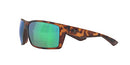 COSTA DEL MAR MEN REEFTON RECTANGULAR 64MM MATTE TORTOISE/GREEN MIRRORED - Like New