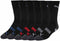 PUMA MEN'S 6 PACK CREW SOCKS - SIZE: MEN 10-13 - BLACK/COLOR LOGOS - Like New