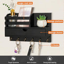 Dreampossible Key and Mail Holder for Wall, Organizer Wall Mount KEY02 - Black - Like New